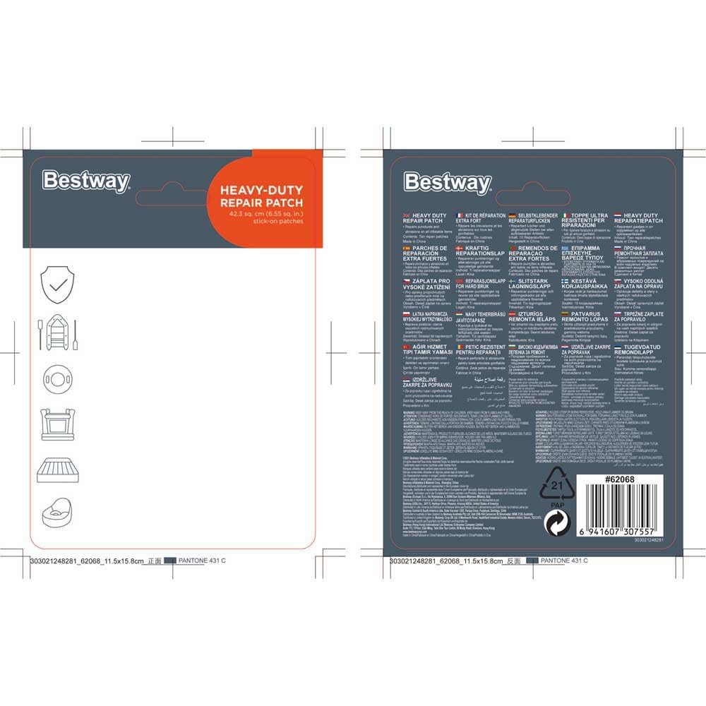 Bestway Heavy Duty Repair Patch, Swimming Pool Patch Repair Kit, Pool Puncture Repair Patch, 10 Patches, Multicolor,62068 — view 4