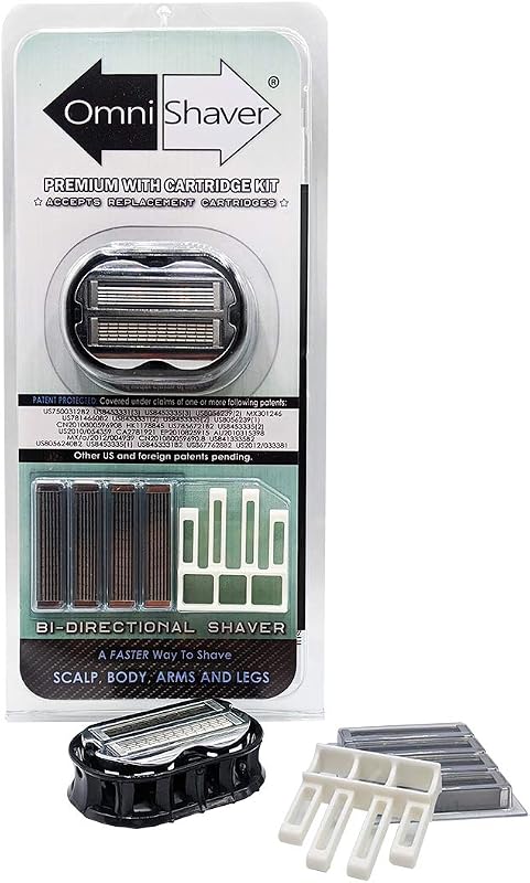 OmniShaver com kit de cartuchos para cabeça, pernas, braços e corpo, modelo 1803&1835_PKG