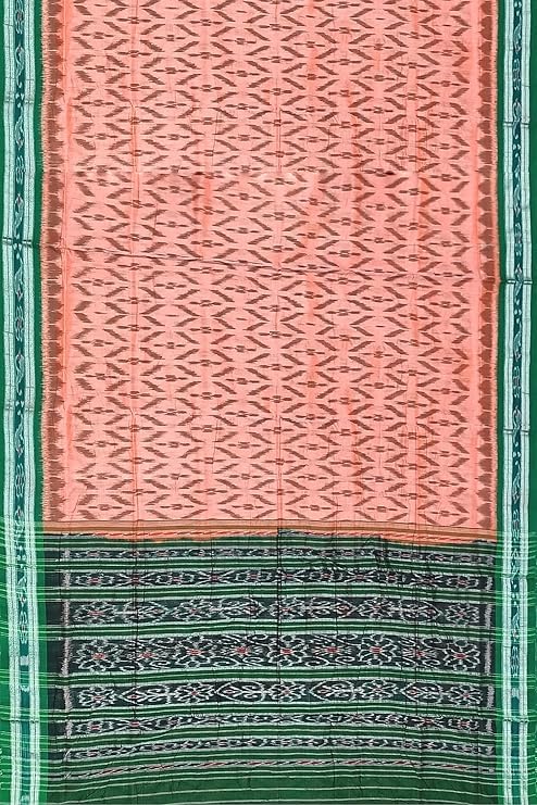 Image of Ikat Women's Cotton Saree, Handmade Pure Cotton Khandua Saree, Ikkat Orissa Traditional Handloom Saree Without Blouse