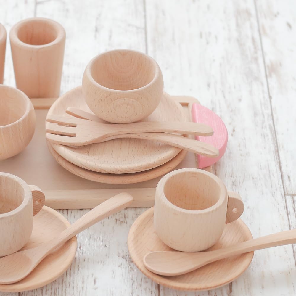 おままごと　食器洗剤　ハンドメイド　木製 Amazon.co.jp: 木製おもちゃのだいわ ミニ食器セット (ピンク) 木の