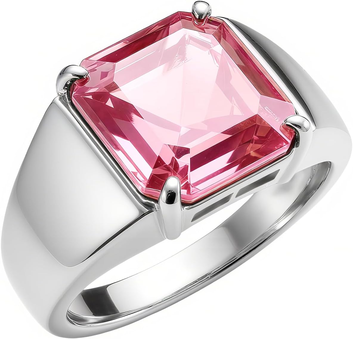 3 Carat Asscher-Cut Gemstone Ring Wedding Engagement Rings for Women Men, Lab-Grown Sapphire/Ruby/Emerald/Moissanite/Amethyst/Garnet/Black Onyx/Blue Topaz/Citrine/Tourmaline/Peridot Asscher-Cut Wedding Ring for Women Men, Customizable 10K Gold/14K Gold/18K Gold/925 Sterling Silver