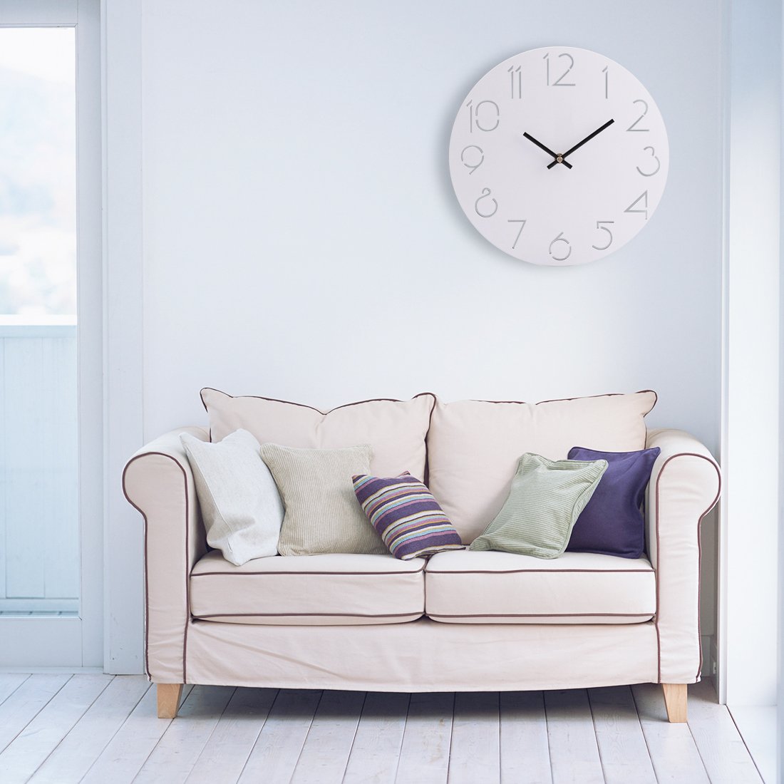 Horloge murale rétro 30 cm, horloge silencieuse classique sans tic-tac, chiffres