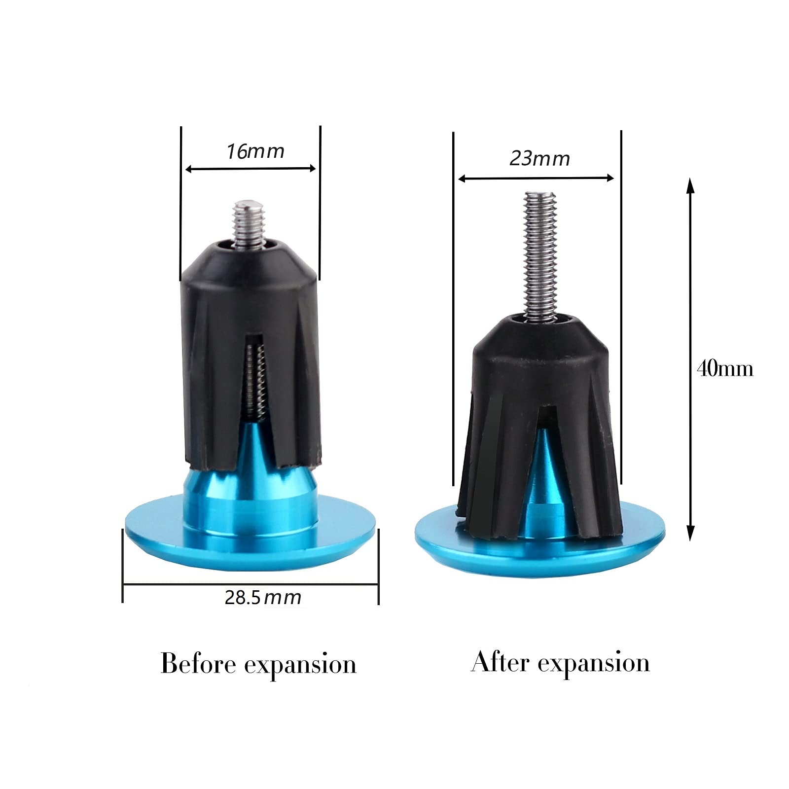 NATUCE Fahrradgriffe 22mm - Mit Aluminium-Lenkerendkappen Schwarz