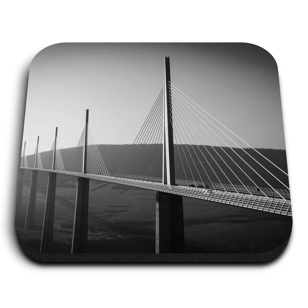 1 x Square MDF Fridge Magnet - Millau Viaduct France Bridge 41579