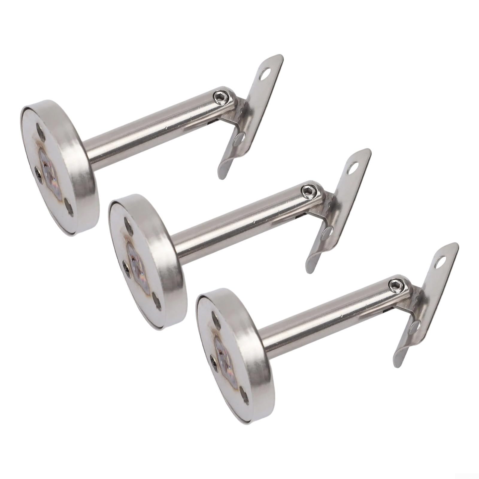Soportes de soporte para pasamanos, 3 soportes de columna ajustables móviles, soporte de pasamanos de acero inoxidable 304, para escaleras seguras (80 mm-A)