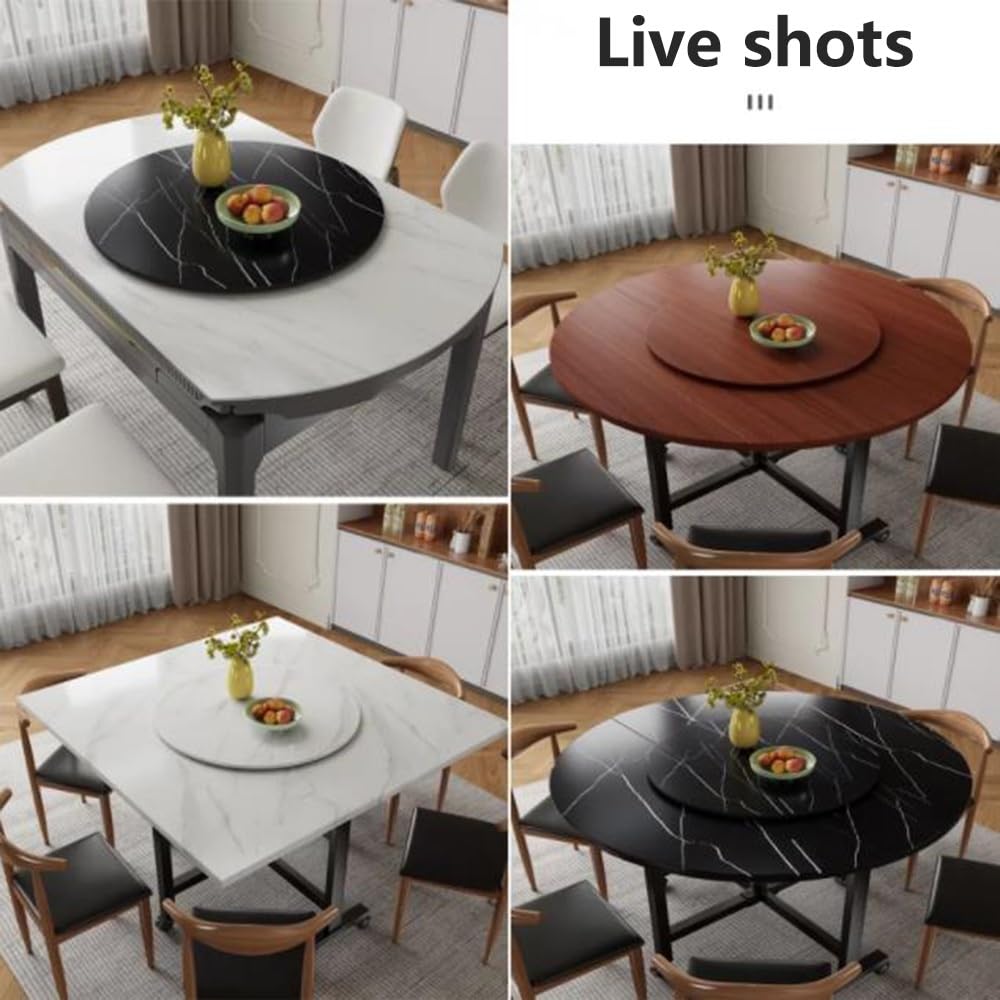 Duża 91 cm drewniana obrotowa taca do serwowania Lazy Susan, gładka obrotowa płyta na stół jadalny, 6 dostępnych kolorów (orzech włoski 90 cm) idealna na imprezy i spotkania