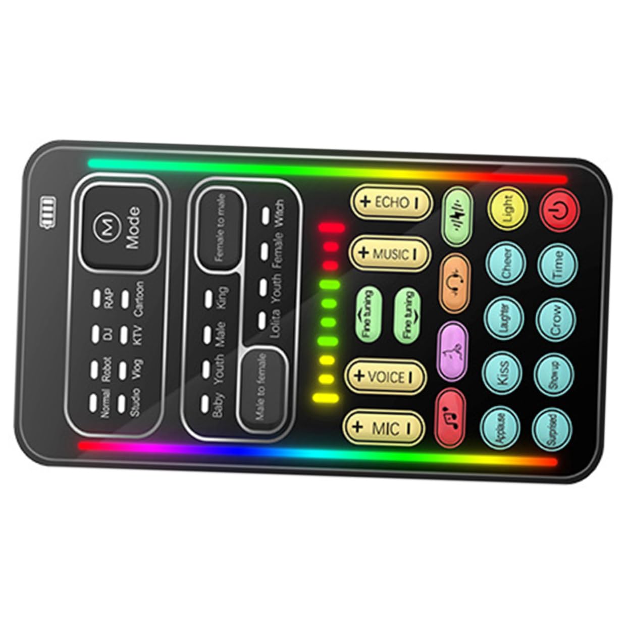 Mini Voice Changer Sound Card for Streaming Portable Voice Changing Device for Mobile Phone and PC Multifunctional Audio Mixer Built-in Microphone for Live Broadcasts and Gaming-image-12