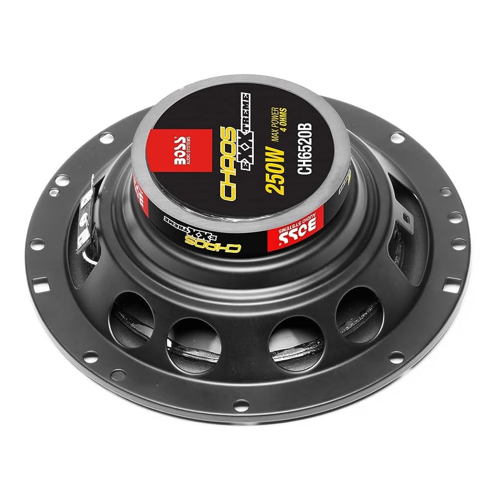 2 Audio Systems CH6520B Enceintes coaxiales 2 Voies, 16,5 cm 6,5", 125 Watts rms 250 Watts Max, impédance 4 ohms, Suspension Gomme, pour Voiture, Noir, la Paire