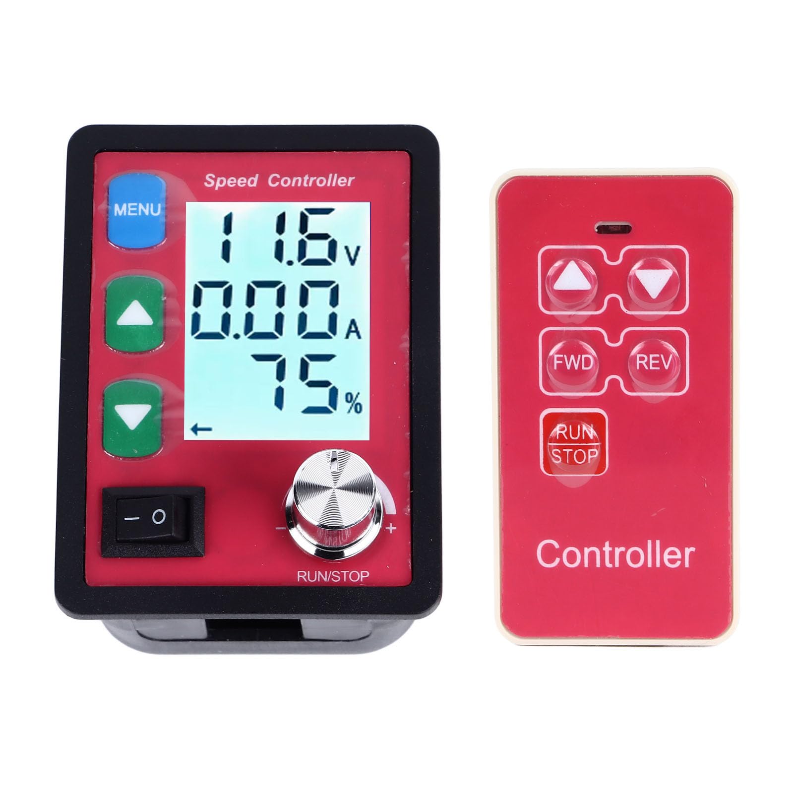 Regolatore di velocità per motore 15 A con display LCD, driver per motore con telecomando e regolatore di velocità, protezione da sovraccarico, CC 6–55 V per motori DC a spazzole