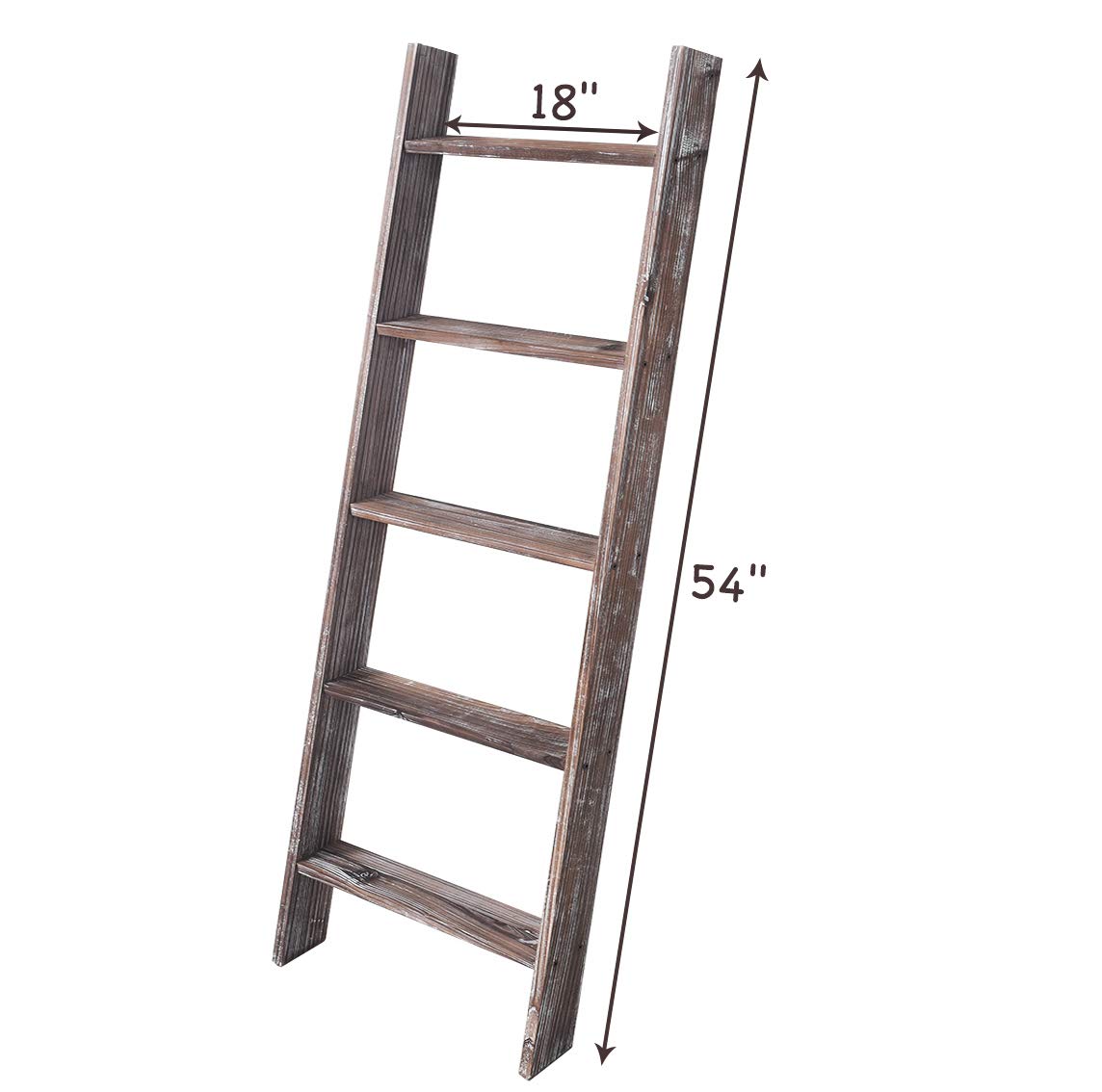 RHF 54" Extra Thick Blanket Ladder,Rustic Wood Ladder, Decorative Heave