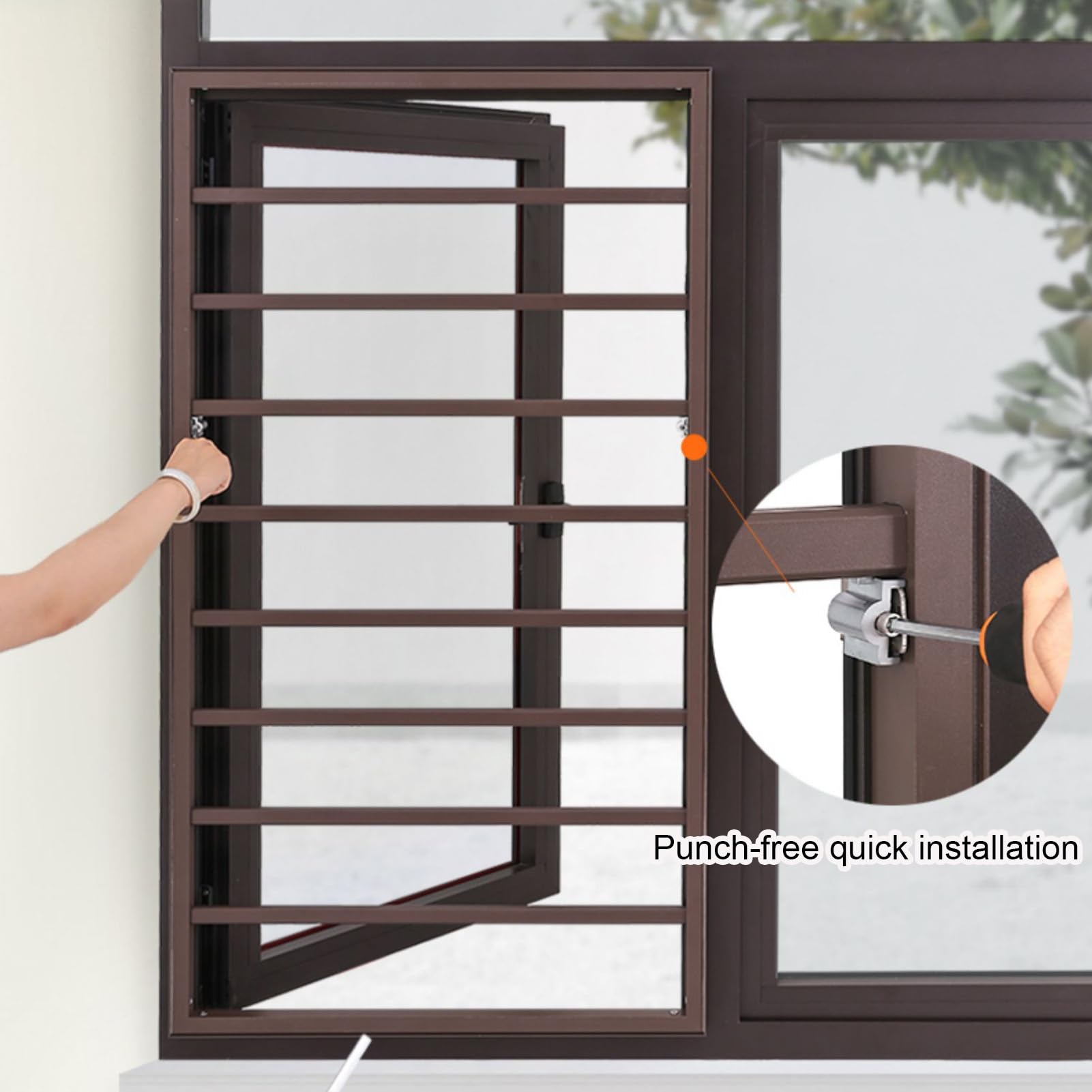 Protectores de seguridad para ventanas, barras ajustables para prevención de caídas infantiles para el hogar y la sala de estar