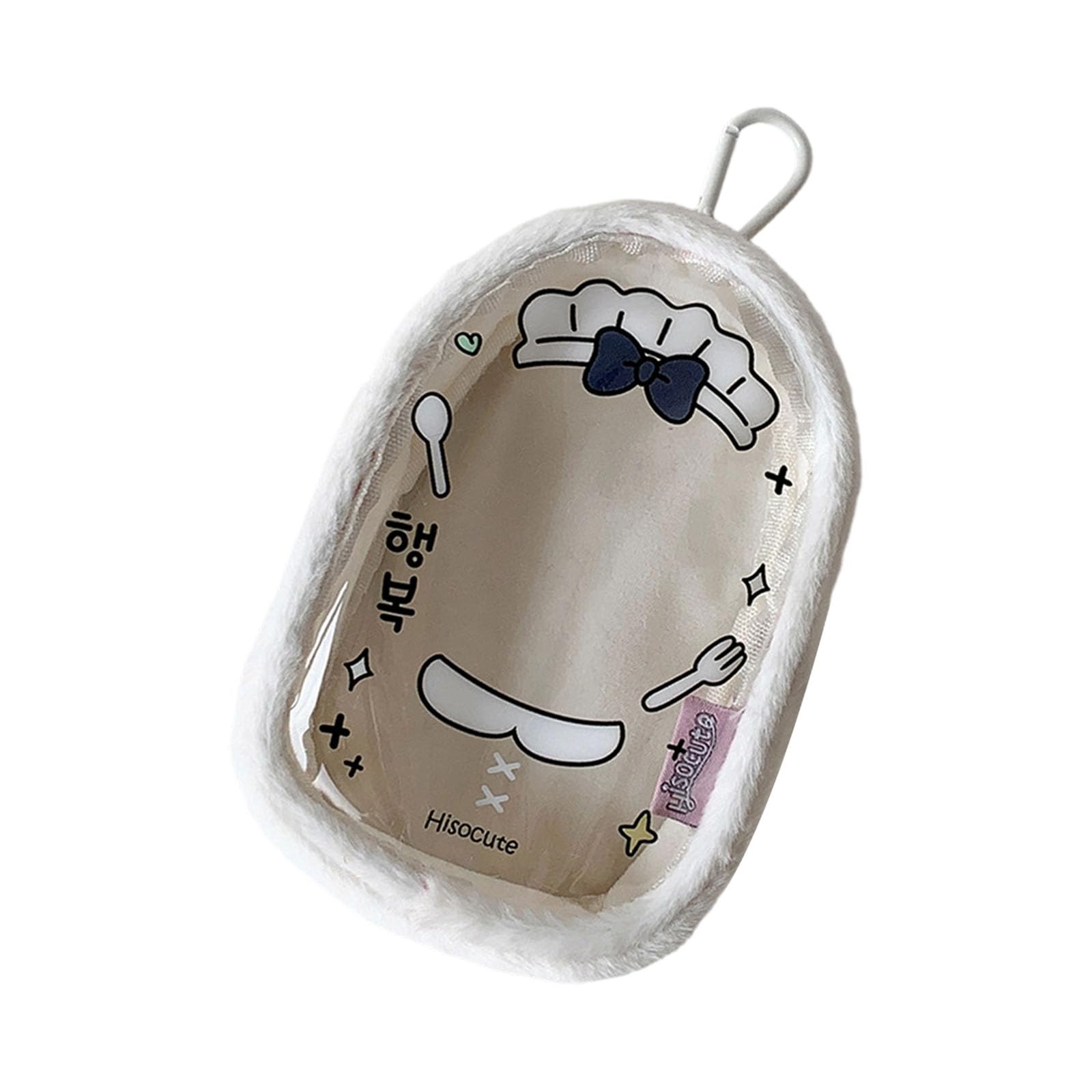 Piceioep Multipurpose Travel Plush Storage Organizers Bag with Cartoon Charm Detachable Compartments Doll Case