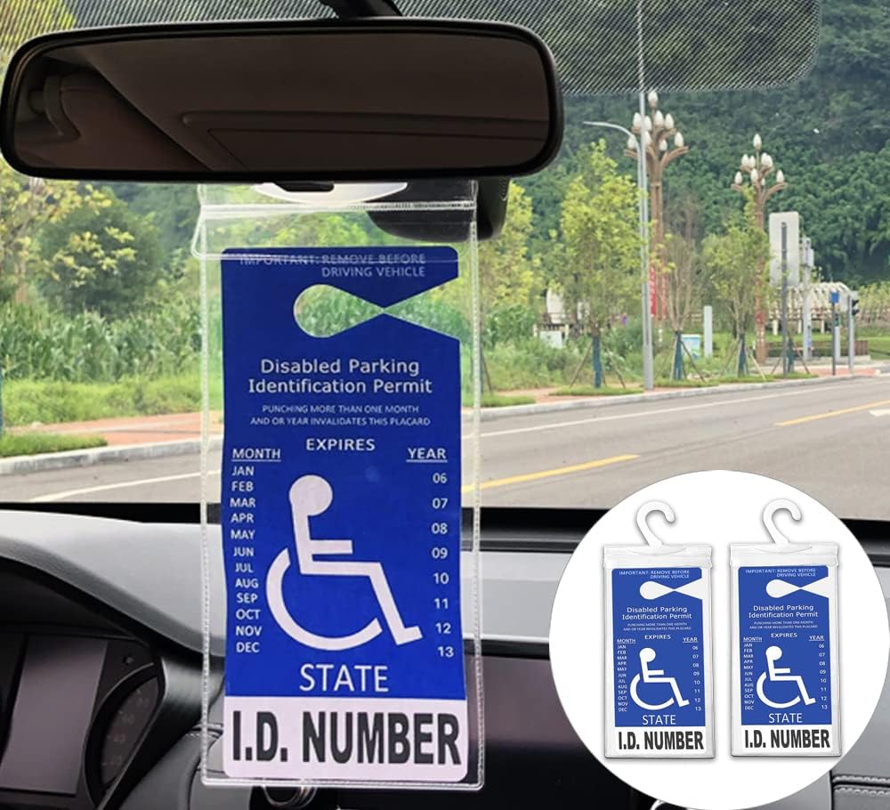 2 PCS Handicap Placard Holder for Auto, Ultra Transparent