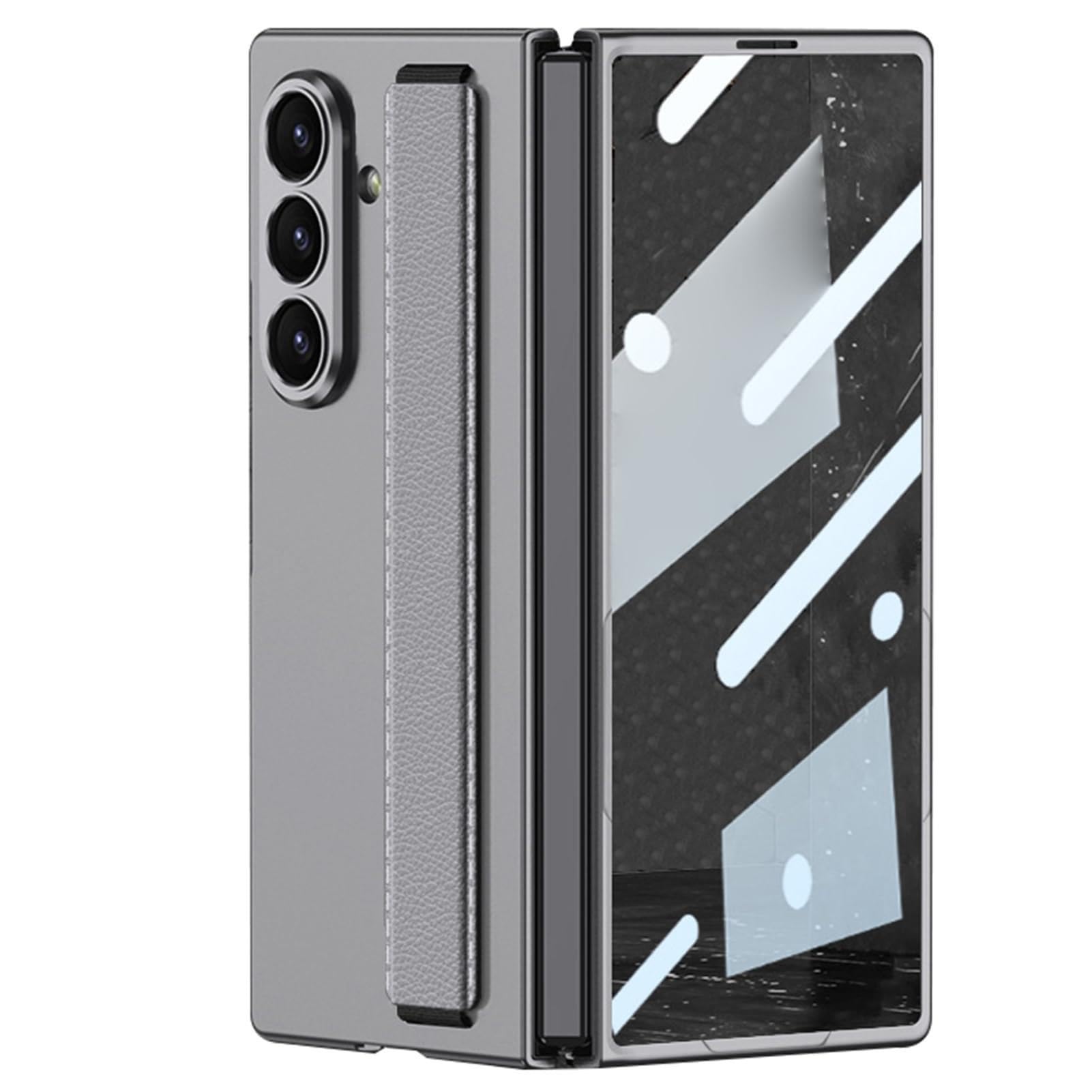 Custodia Per Samsung Galaxy Z Fold 8 Ultra, Magnetico Case | With Ricarica Wireless Antiscivolo Wristband Staffa Custodia(Grigio)