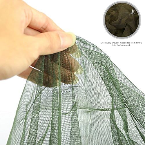 WoneNice Hammock with Mosquito Net, Portable Lightweight Nylon Parachute Multifunctional Hammock with Net and Tree Straps for Camping, Backpacking, Travel, Beach, Yard.