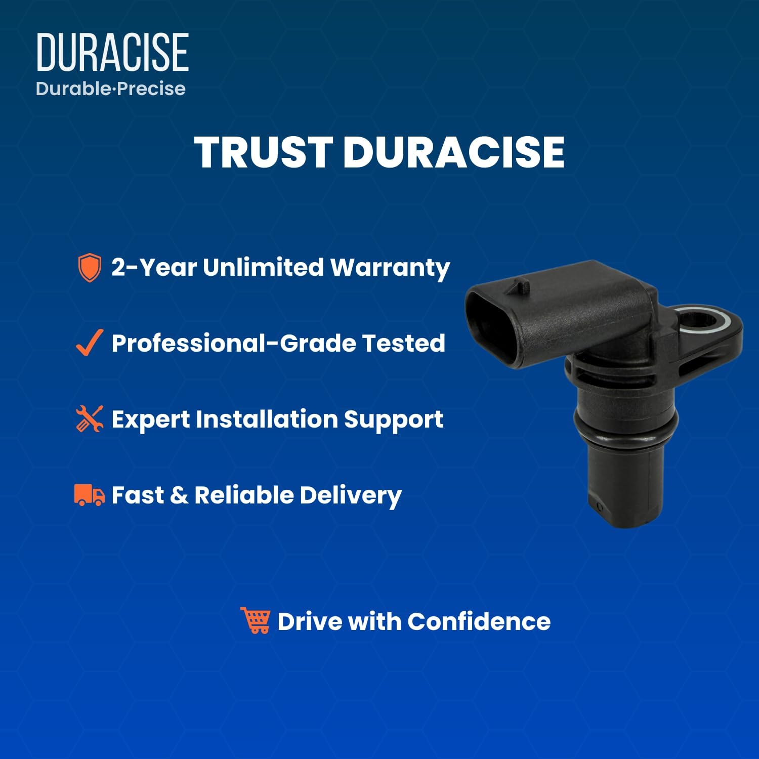 DURACISE Camshaft Position Sensor Compatible with 2009-2017 Audi Q5, Q7, A4, A5, A6, A7, S5 & Volkswagen Tiguan, Jetta, Passat, CC, GTI, Touareg & 2011-2016 Porsche Cayenne, Panamera, OEM #07L905163A
