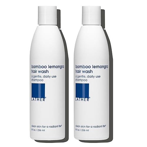 LATHER Champú hidratante diario de bambú con citronela botellas de 8 onzas paquete de 2