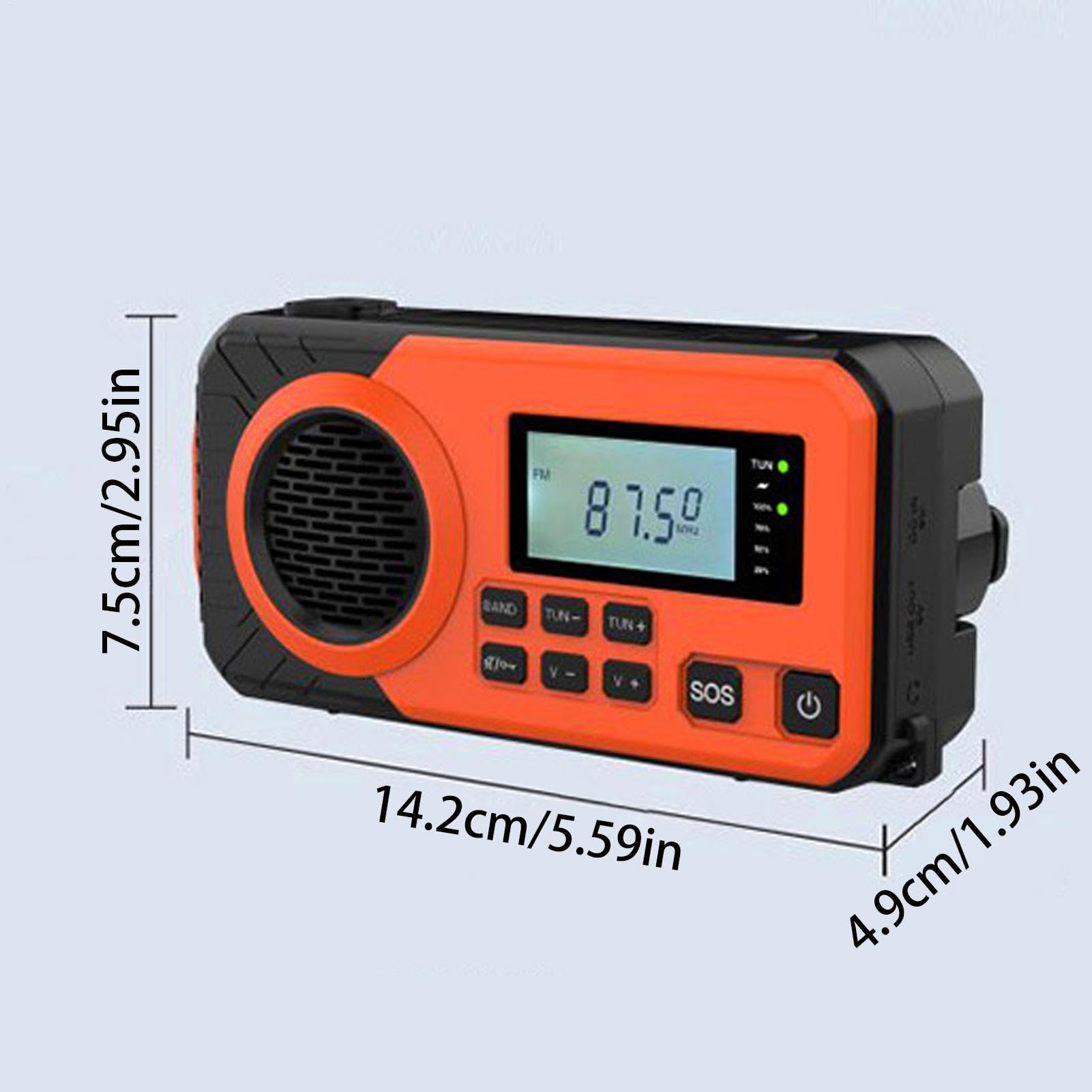 Radio Solar con Linterna Y Power Bank | Radio Portátil AM FM Para Mujeres Hombres Pescadores Viajeros Excursionistas Náutica Senderismo Camping Tormenta Invernal