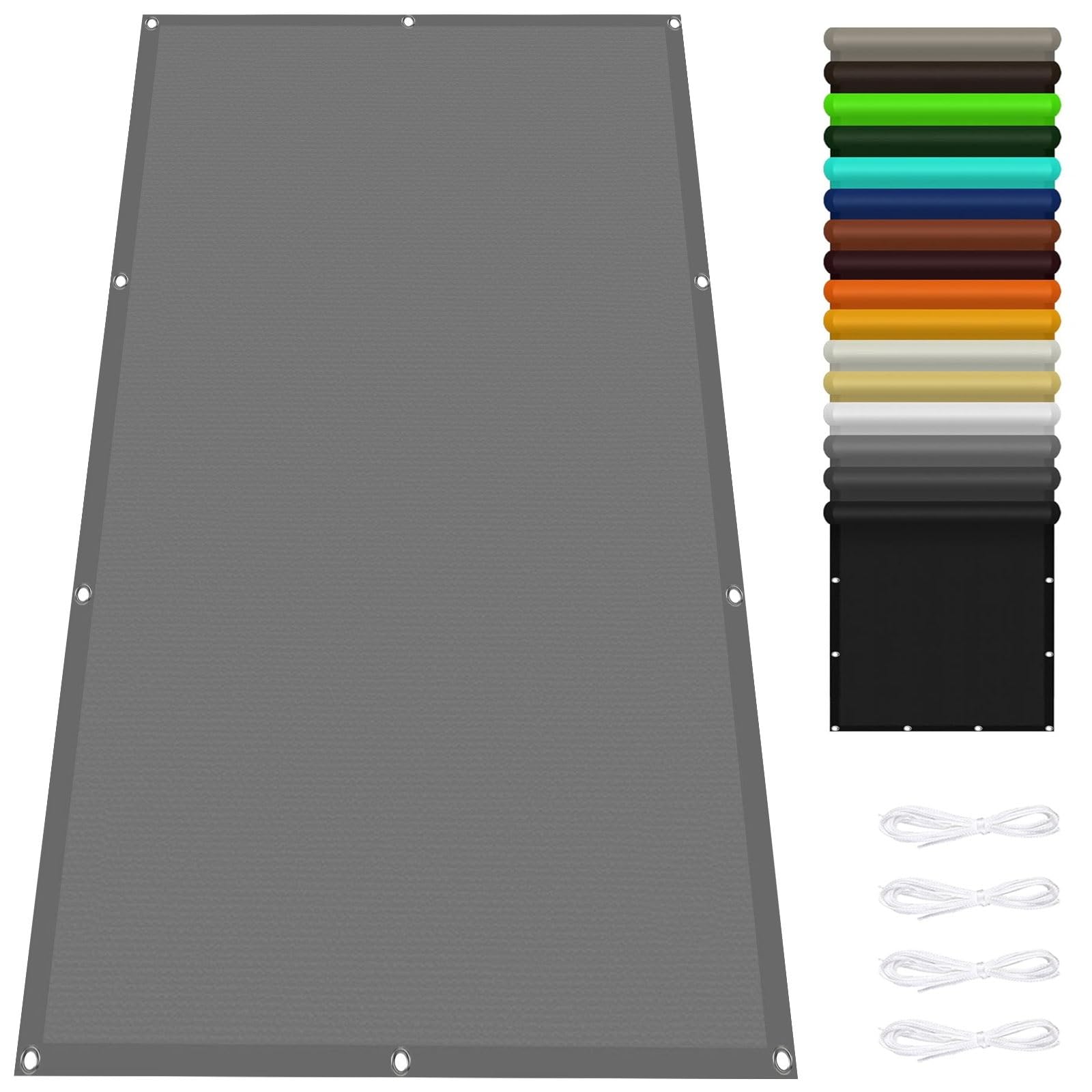 Toldo vela de sombra rectangular 1.2x2m gris claro impermeable para exterior patio y terraza