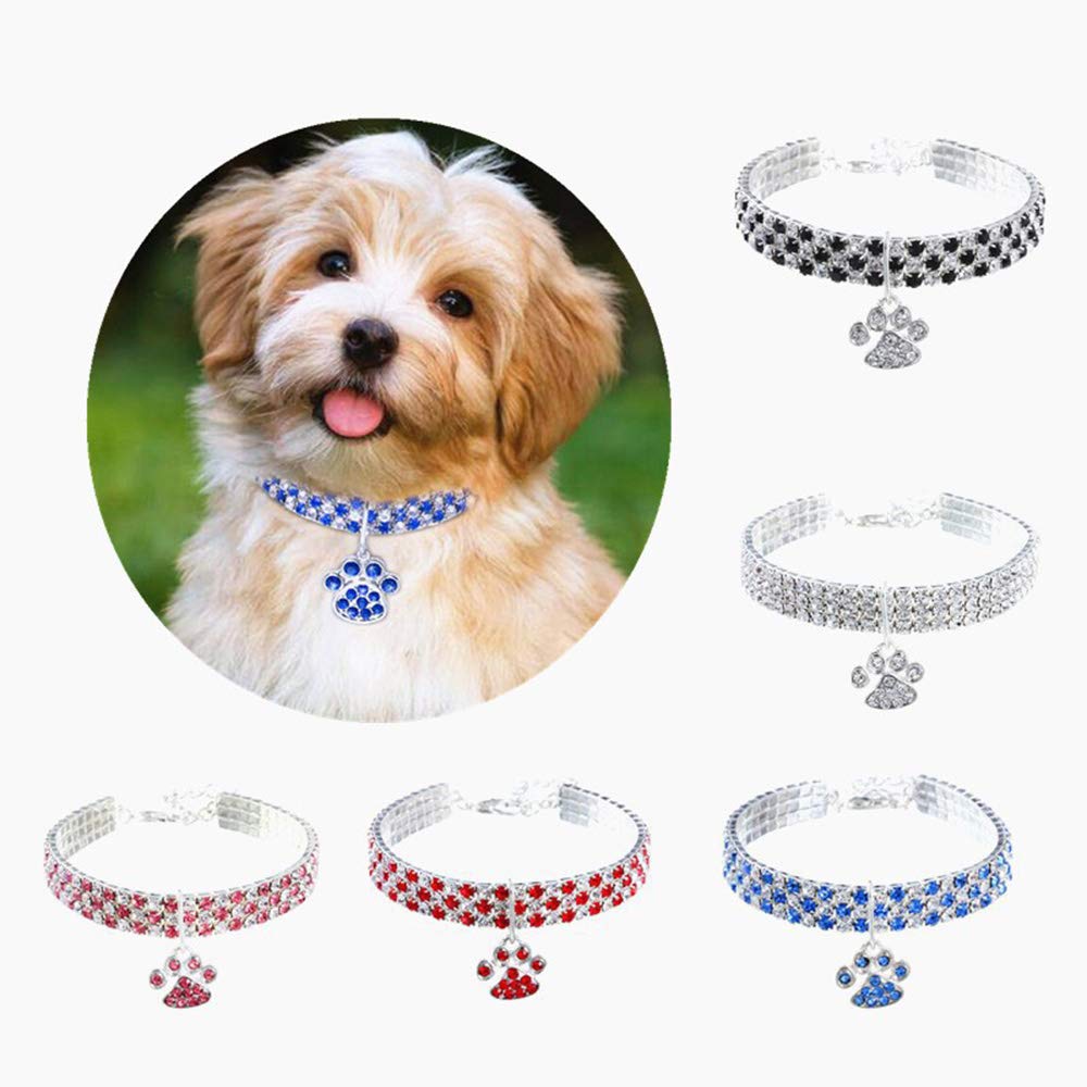 Collare per animali domestici con diamanti, diamante regolabile in cristallo, elastico, per gatti e cani, piccola collana per animali domestici