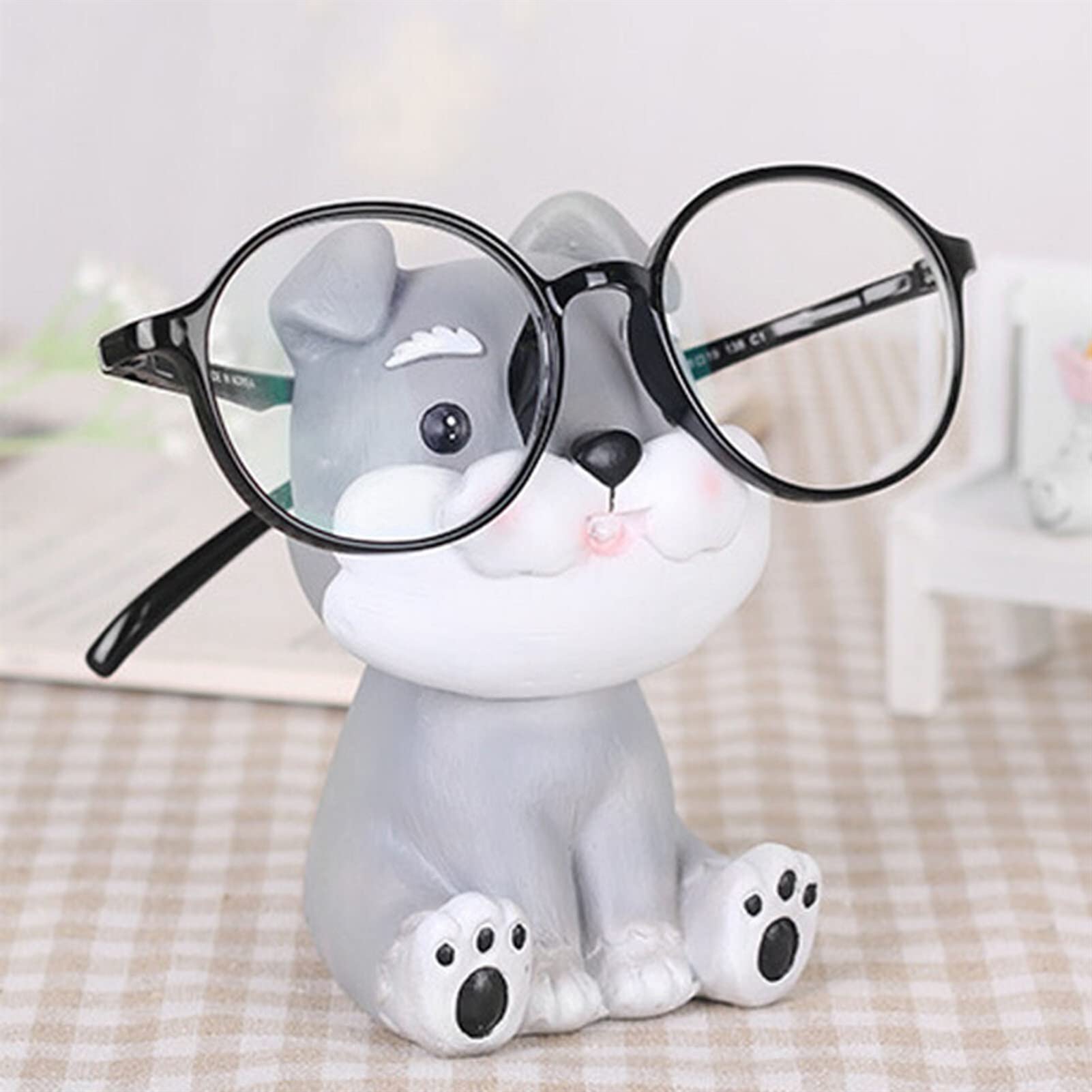 Brillenhalter Ständer Lesebrille Halter Nase Ständer Nette Tiere Desktop Ornament Armband Hängende Halter Harz Skulptur Aufbewahrungständer Dekoratives Geschenk (Color : A)