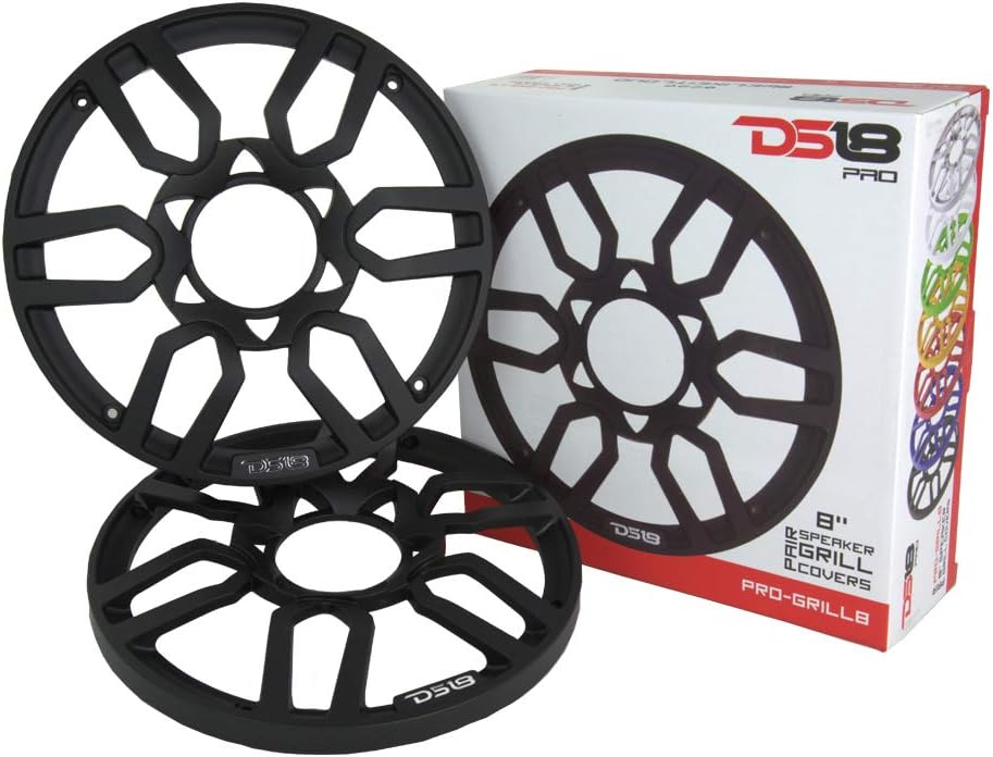 DS18 PRO-GRILL8 Speaker Cover - 8-Inch Car Audio Plastic Universal Speaker Grill Cover, Cover and Protect Your Speakers - Black - Set of 2