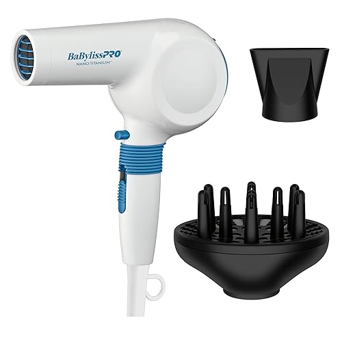 Compact Midi Hair Dryer, 1000 watts, Great for Travel or touchups, Includes Diffuser and Concentrator