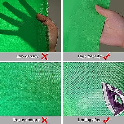 Aimosen 10 X 7 FT Green Screen Backdrop for Photography, Chromakey Virtual GreenScreen Background Sheet for Zoom Meeting, Cloth Fabric Curtain for Party Decor Video Studio Calls Streaming Gaming Photo