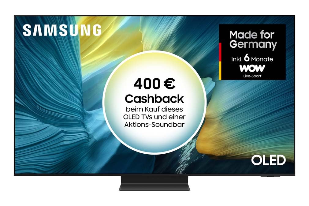 Samsung OLED S95F 77 Zoll (195 cm) 4K Fernseher, Antireflexion, NQ4 AI Gen3 Prozessor, OLED HDR Pro, Gaming Hub, Motion Xcelerator 165Hz, Upscaling, Dolby Atmos, Smart TV, 2025