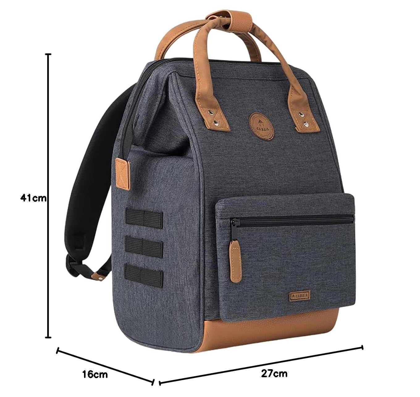 CABAIA Sac à Dos Adventurer Londres 18L - Ordinateur 13" - Déperlant | Bagage cabine · Ouverture grand angle · Système MOLLE pochettes interchangeables · Certifié Vegan · Conçu pour durer