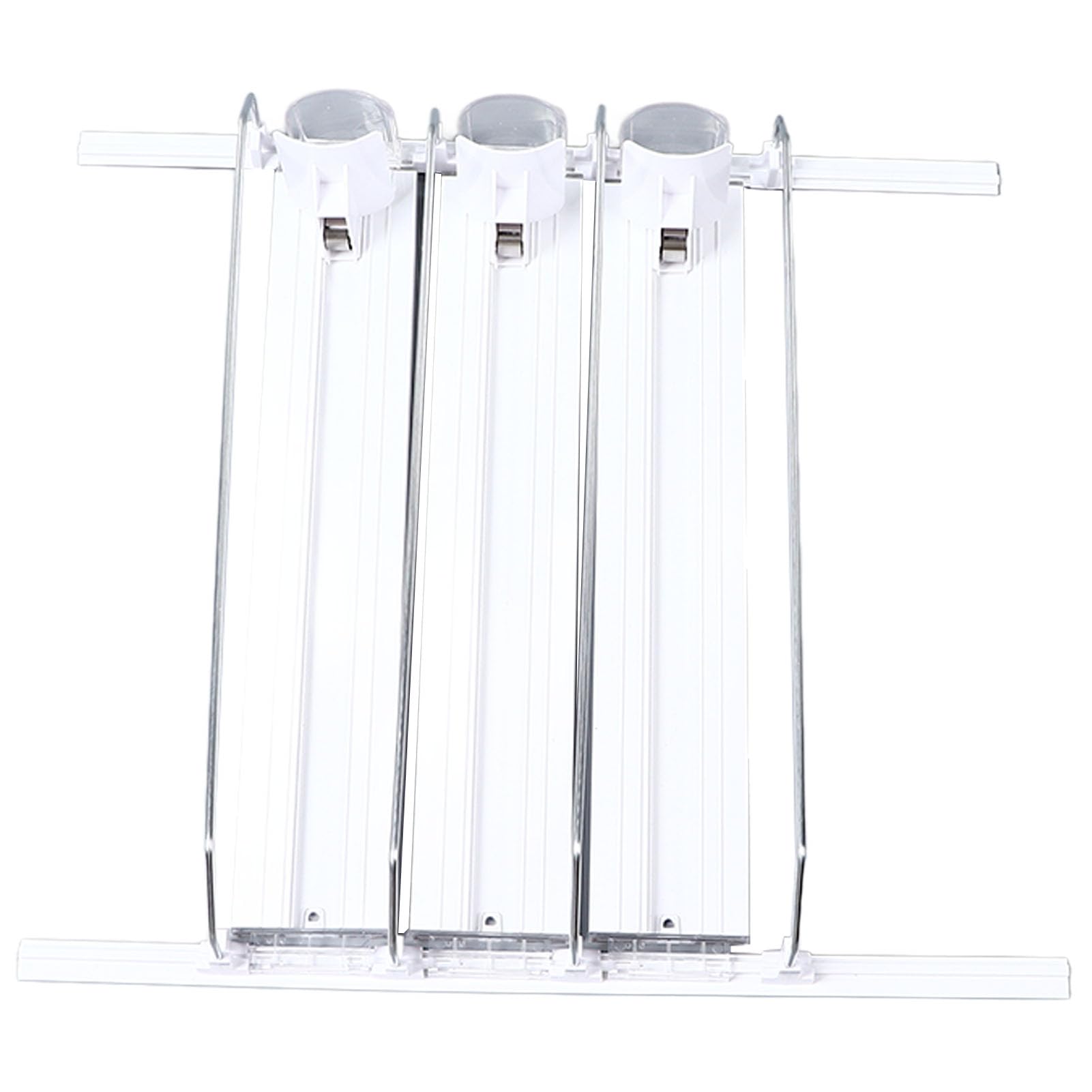 Soda Can Dispenser Organizer for Fridge Automatic Pusher 38cm E Shaped (White)