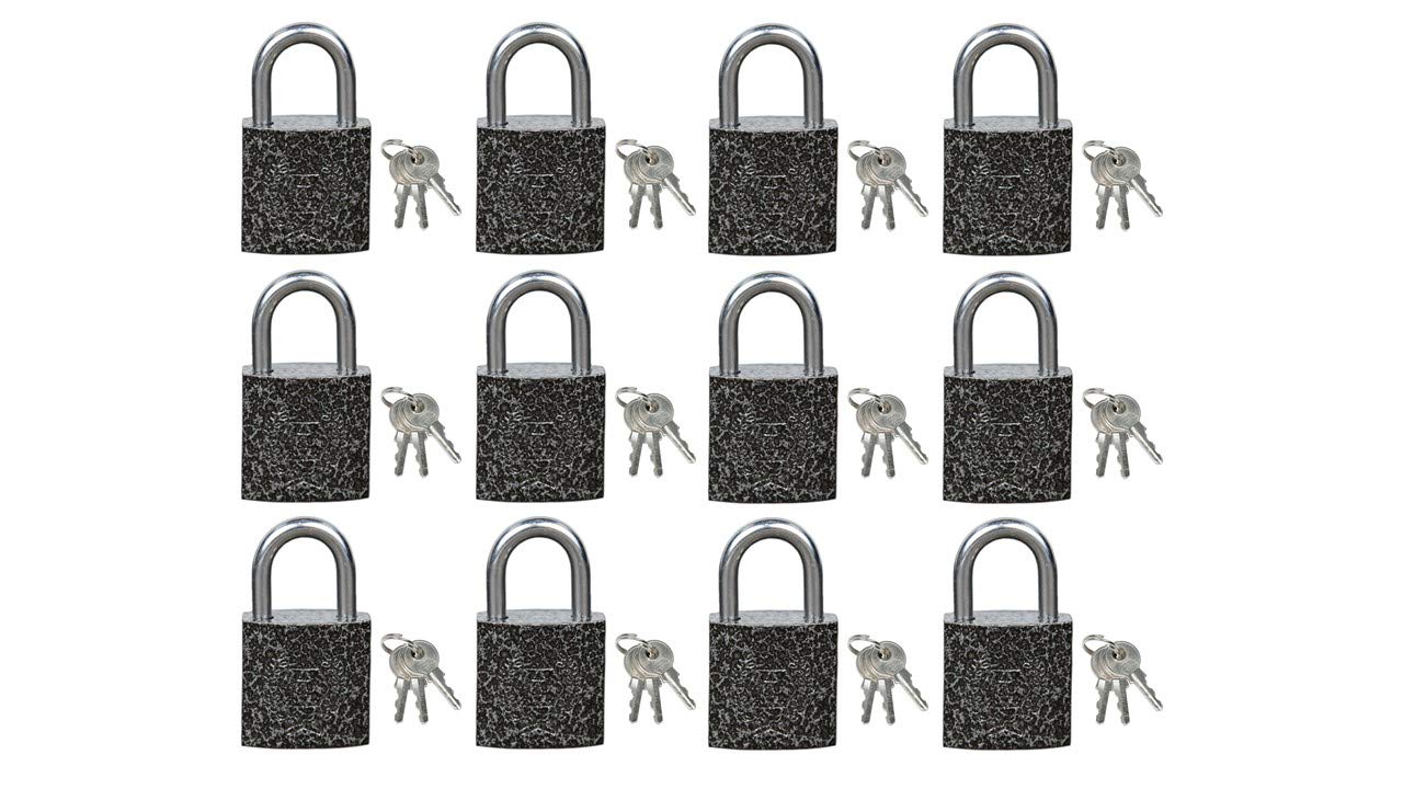 Harrison Luggage Lock C I-0320 Key Padlock with 3 Keys Mild Steel Solid Body Hardened Shackle Suitable for Suitcase Lock, Bag Lock, Bagpack, Small Locks - Grey (Pack of 4) — Amazon image 10