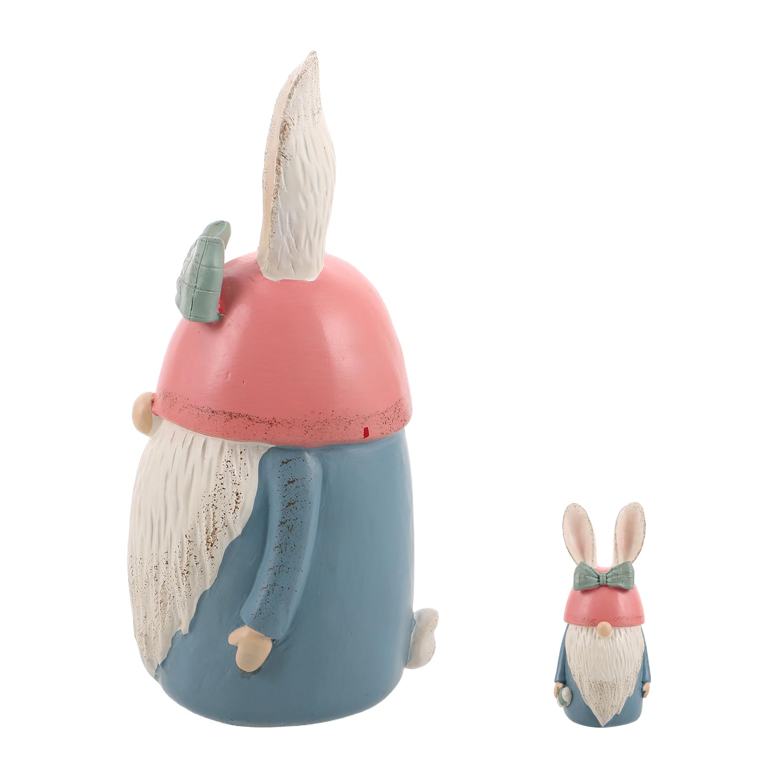 Adorno de Pascua Figura de Conejo de Resina Azul, Decoración Rústica Primaveral para Mesa y Estantería, Estatua Pequeña sin Rostro para Relleno de Cesta y Centro de Mesa