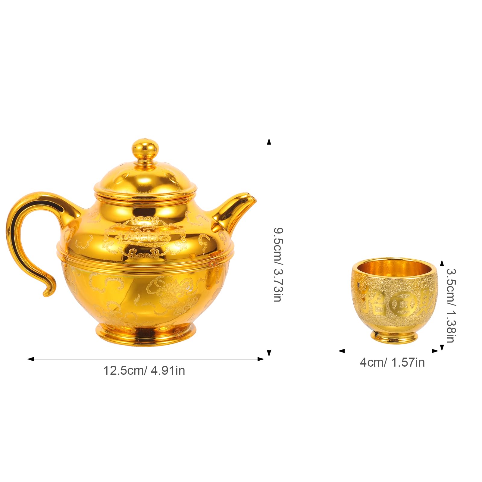 LOGOFUN Buddha Water Offering Cup Set Gold Wine Tea Goblet Water Offering Cup Buddhist Worship Cup for Yoga Meditation Altar Buddhist Supplies