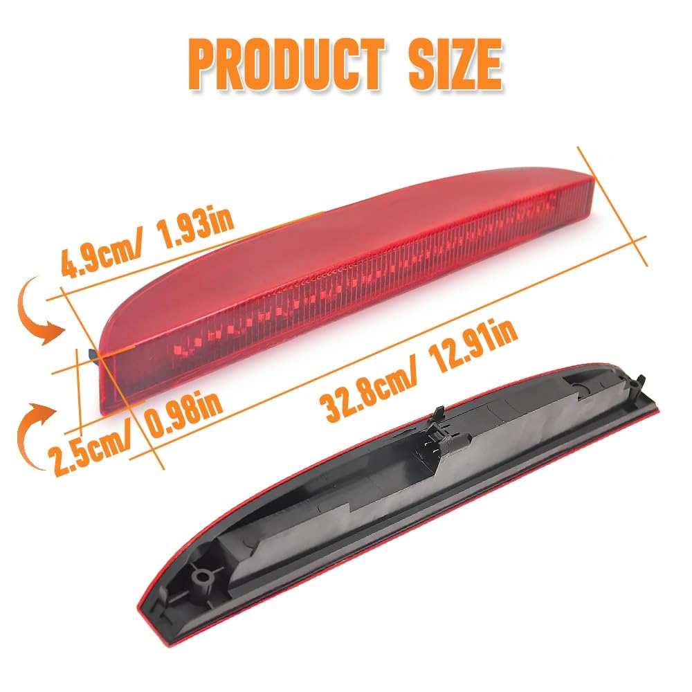 Riloer Troisième Feu de Stop pour Clio 2, 7700410753 Troisième feu arrière de frein arrière à montage haut, troisième feu stop à LED, compatible avec Renault Clio II 1998-2005, rouge