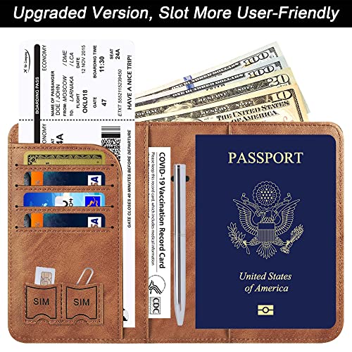 Image of Passport Holder for Travel Essentials, Passport Cover, Rfid Blocking Wallet | Travel Wallet, Leather, Passport Case, Travel Accessories, Vacation Luggage Must Haves, for Men Women