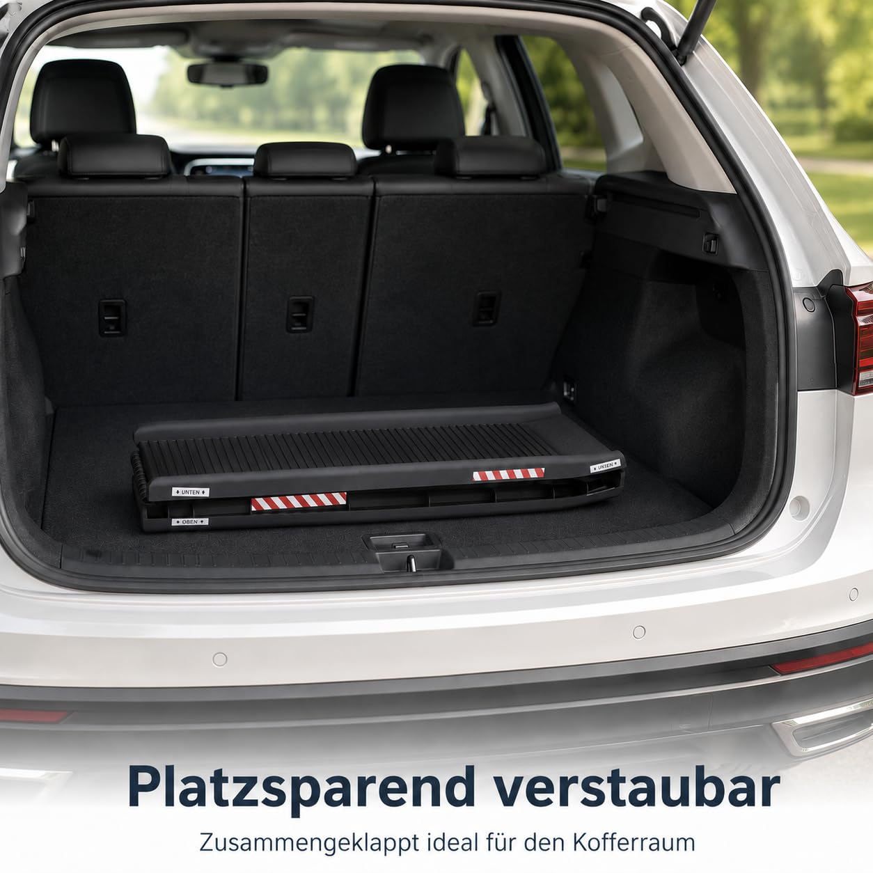 BITUXX® Hunderampe Auto klappbar bis 90 kg belastbar 155 x 39 x 9 cm | Einstiegshilfe Hund Antirutsch Oberfläche leicht zusammenklappbar Rampe für Hunde Autorampe