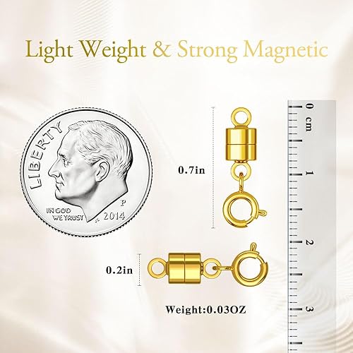 Miniatura 2 de 4 cierres magnéticos para collares, convertidores de pulsera chapados en oro de 18 quilates, cierres de joyería para hacer joyas, collares, cierre