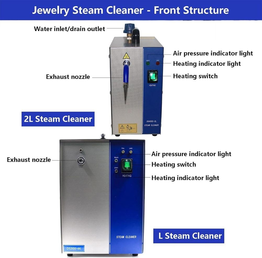 2L,2L/4L Stainless Steel Jewelry Steam Cleaner, Gemstone Cleaner, Ring, Necklace, Watch, and Coin Polisher
