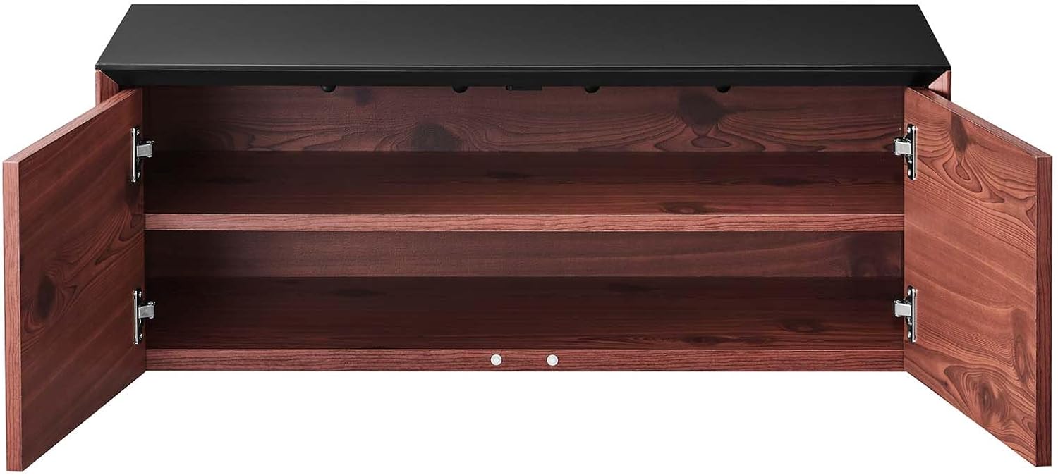 Modway EEI-6205-BLK-CHE Kinetic Wall-Mount Office Storage Cabinet, Black Cherry