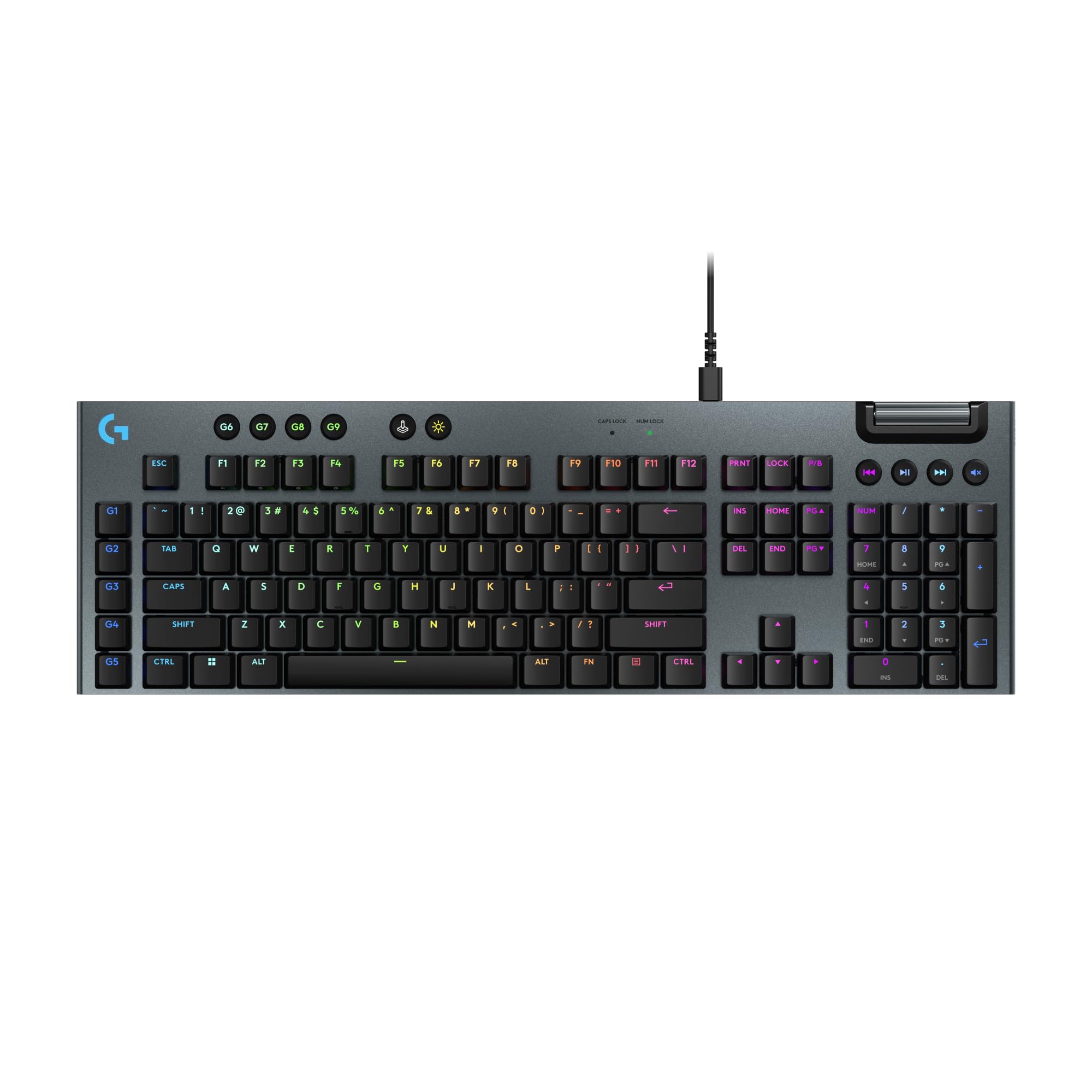 Logitech G915 X Low-Profile Wired Mechanical Gaming Keyboard, Double-Shot PBT Keycaps, Fully Programmable Keys, RGB Lighting, Aluminum Finish, GL Brown Tactile Switches - PC/Mac-image-11