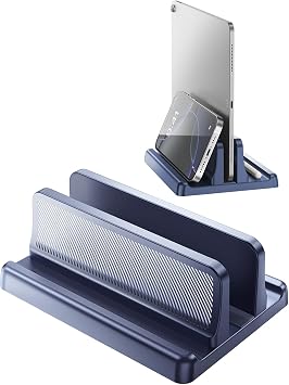 EAXBUX 3 in 1 Vertical Laptop Stand Holder,Adjustable ABS Plastic Laptop Organizer Desktop Management Notebook Dock,Vertical Laptop Stand Space Saving for MacBook,Surface,Samsung,HP,Dell,Chrome Book