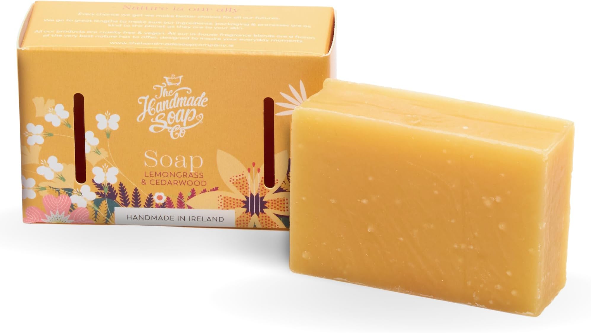 The Handmade Soap Company Soap Bar, Lemongrass & Cedarwood Handmade Bar of Soap, Natural, Organic, Cruelty Free & Vegan, 3.5 oz