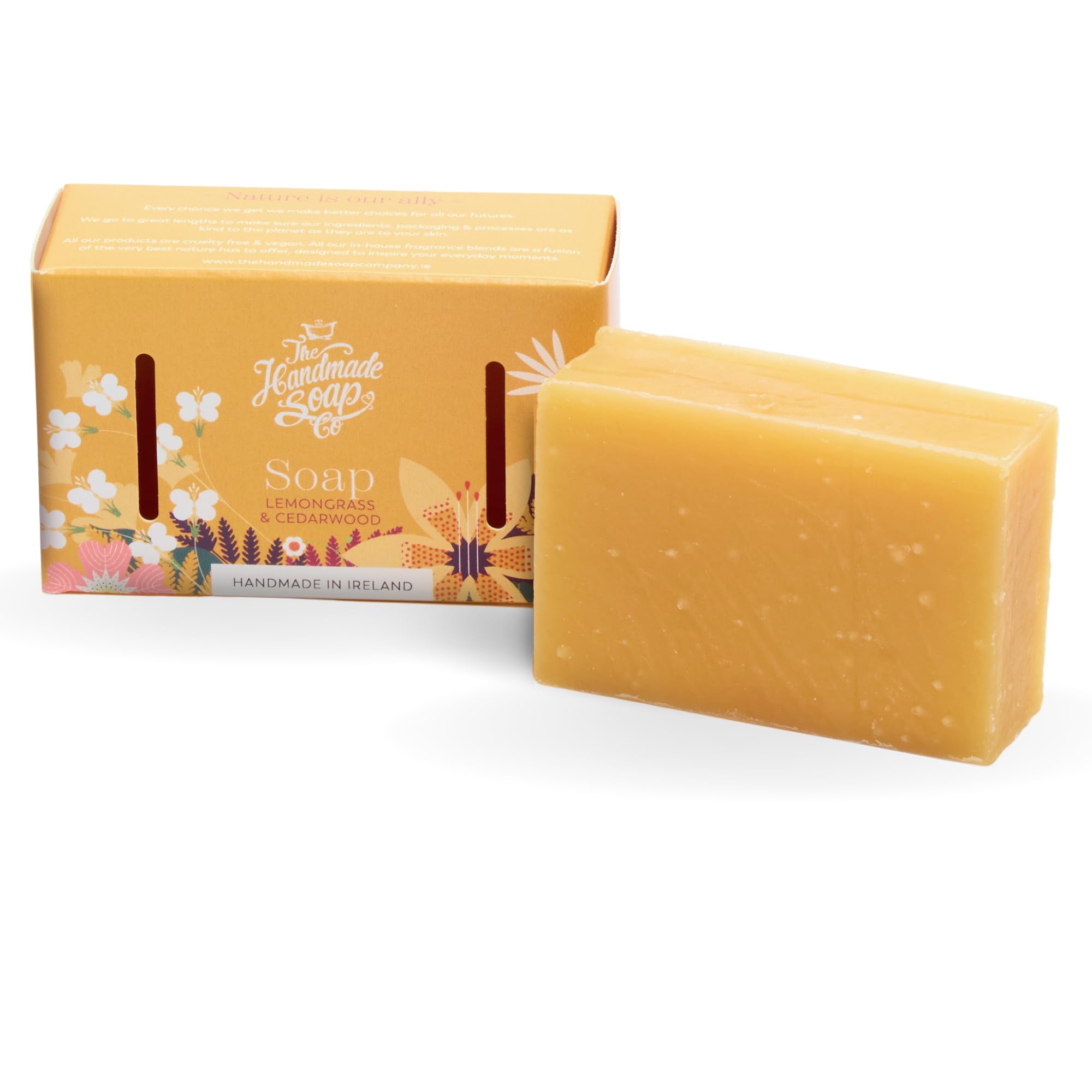 The Handmade Soap Company Soap Bar, Lemongrass & Cedarwood Handmade Bar of Soap, Natural, Organic, Cruelty Free & Vegan, 3.5 oz