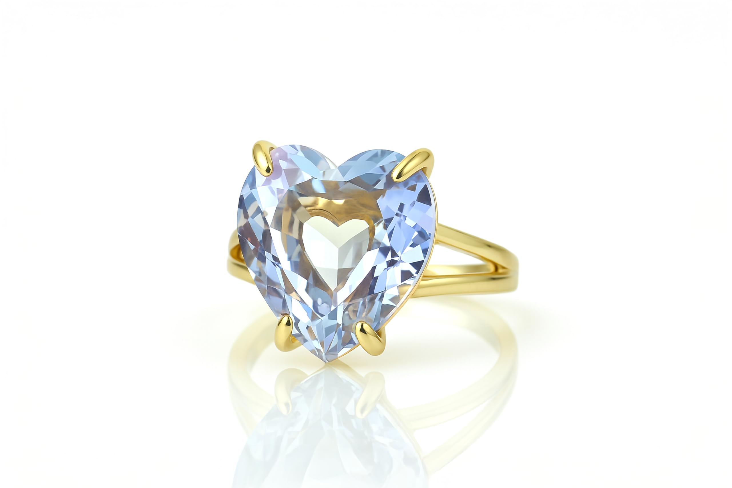 Bague tanzanite en or plaqué au raffinement unique - 10