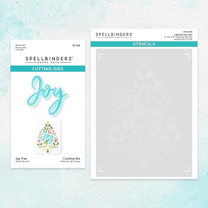 Spellbinders BD-0776 Layered Joy Tree Stencil & Die Bundle from The Layered Christmas Stencils Collection