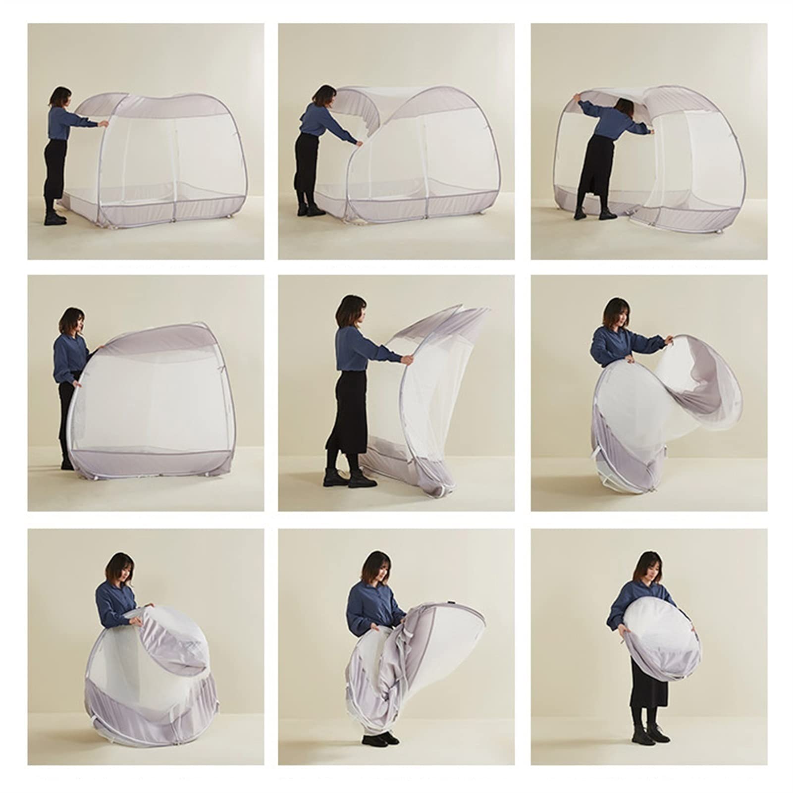 - Zanzariera - Installazione Tenda per zanzariera da Campeggio all'aperto, Zanzariera per Letto Singolo/Letto Matrimoniale per la casa, Design anticaduta (Dimensioni : 1.2x1.95x1.65m)