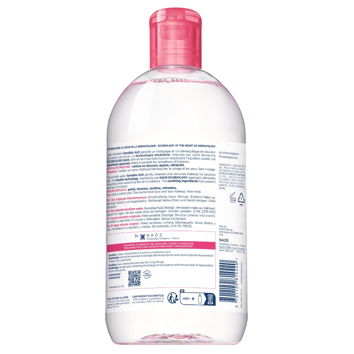 Bioderma - Sensibio - H2O Micellar Water - Makeup Remover Cleanser - Face Cleanser for Sensitive Skin - Image 2