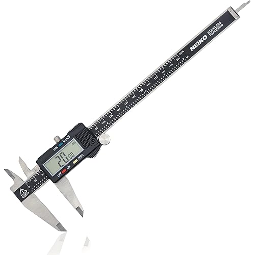 NEIKO 01408A 8” Electronic Digital Caliper Extra Large Display | 0-8 Inches | Inch/Fractions/Millimeter Conversion | Polished Stainless Steel