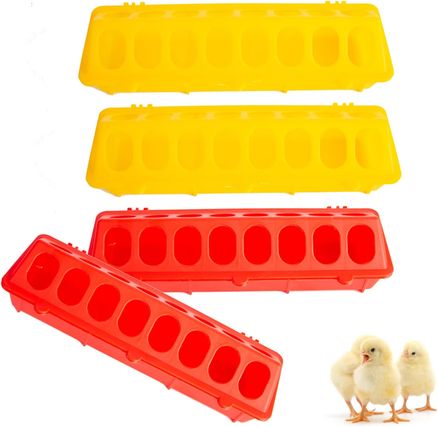 OUYOLAD 4 Plastic Flip Top Bird Small Poultry Feeder for